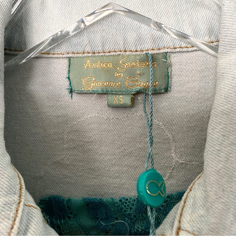 ANTICA SARTORIA Positano *RARE* Embroidered Embellished cropped denim jacket NWT - Picture 4 of 10